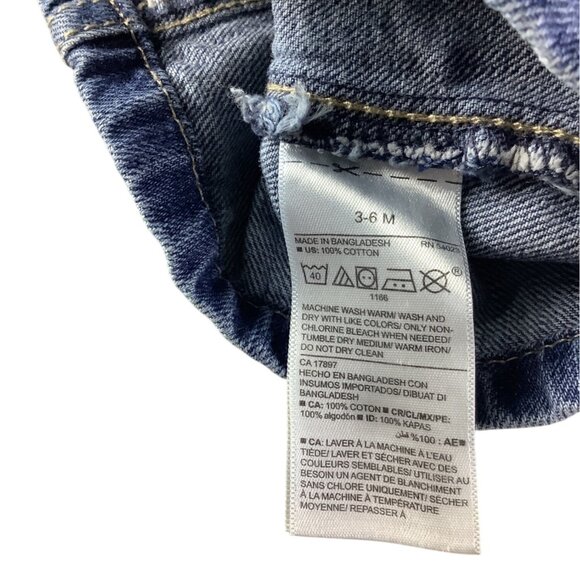 Old Navy Baby Girl Denim Overall Dress Adjustable Straps 3-6M Blue Sleeveless - Picture 4 of 11